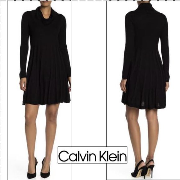 Calvin Klein Dresses & Skirts - NWOT Calvin Klein Cowl-Neck FitFlare Sweater Dress